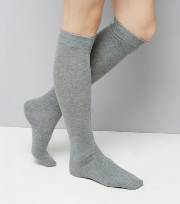 2 Pack Grey Knee High Socks | New Look