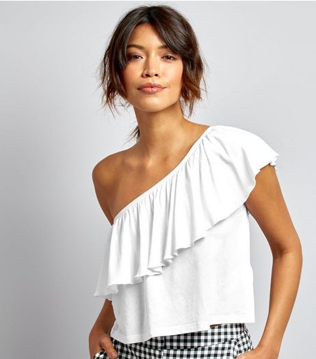 White Frill Trim Off the Shoulder Top | New Look